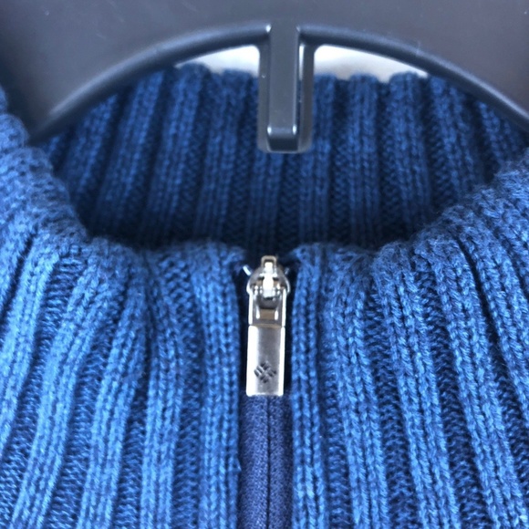 Columbia Mens Large Navy Blue Cable Knit - Picture 4 of 7